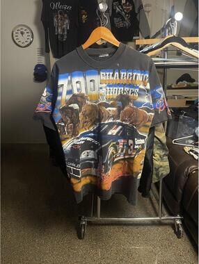Vintage 90s Dale Earnhardt Nascar AOP shirt